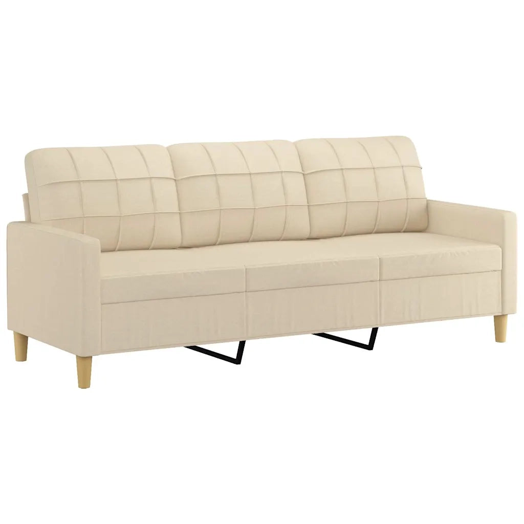 Divano a 3 Posti-Sofa 3 Posti Crema 180 cm in Tessuto 380499
