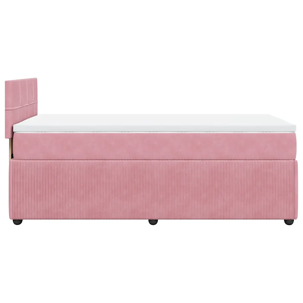 Giroletto a Molle con Materasso Rosa 90x200 cm in Velluto