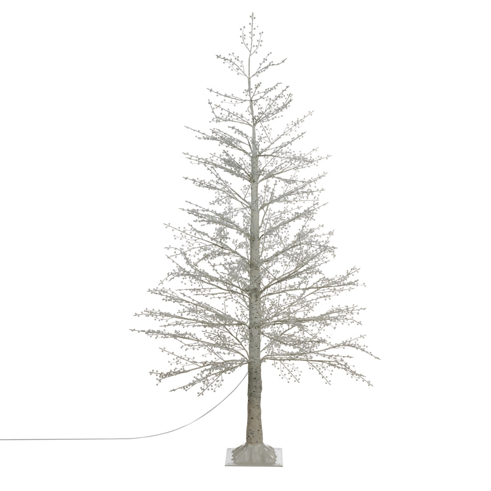 Albero di Natale Bianco PE 180 cm Luci LED Artificiali Moderno Scandinavo Outdoor & Indoor