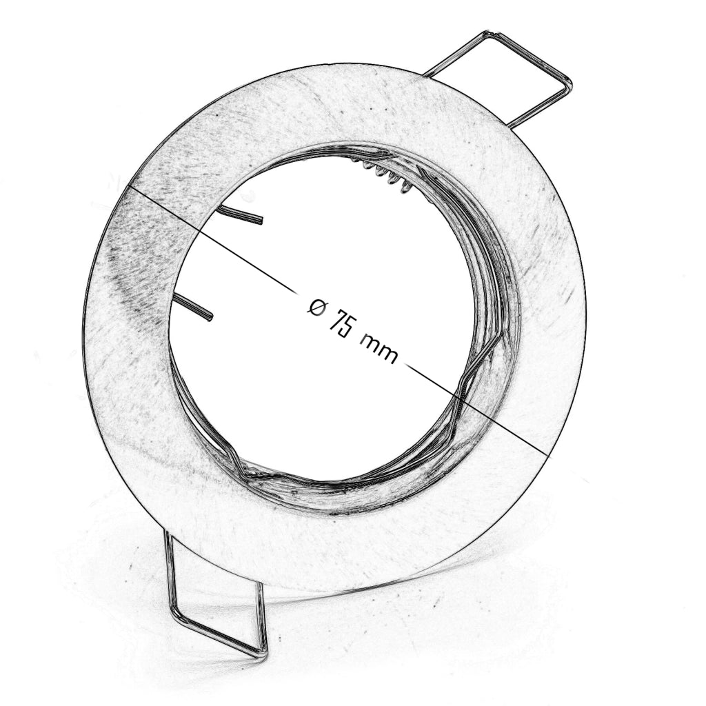 Porta faretto fisso rotondo bianco incasso foro 6cm supporto lampade LED GU10