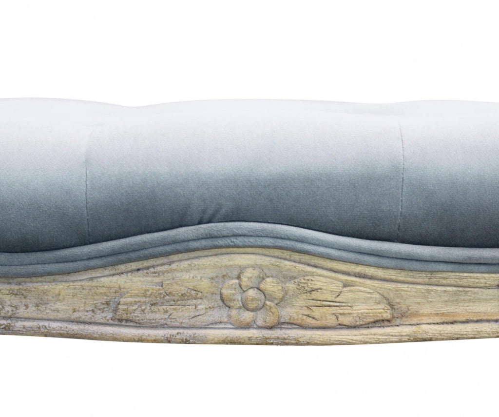 Panca Misty in Velluto Grigio 110x36x47 h cm in Legno Grigio