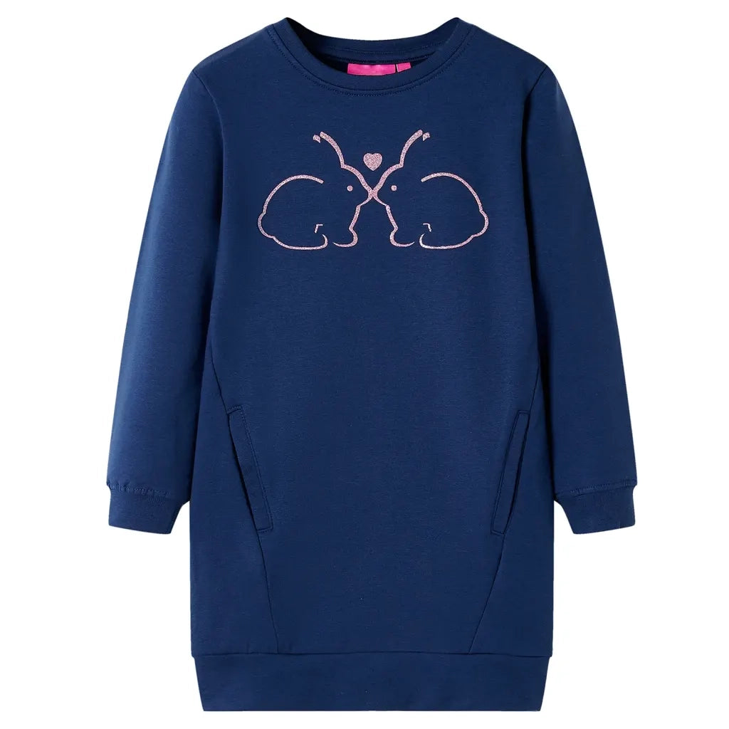 Abito in Felpa da Bambina Blu Marino 116cod mxl 93347