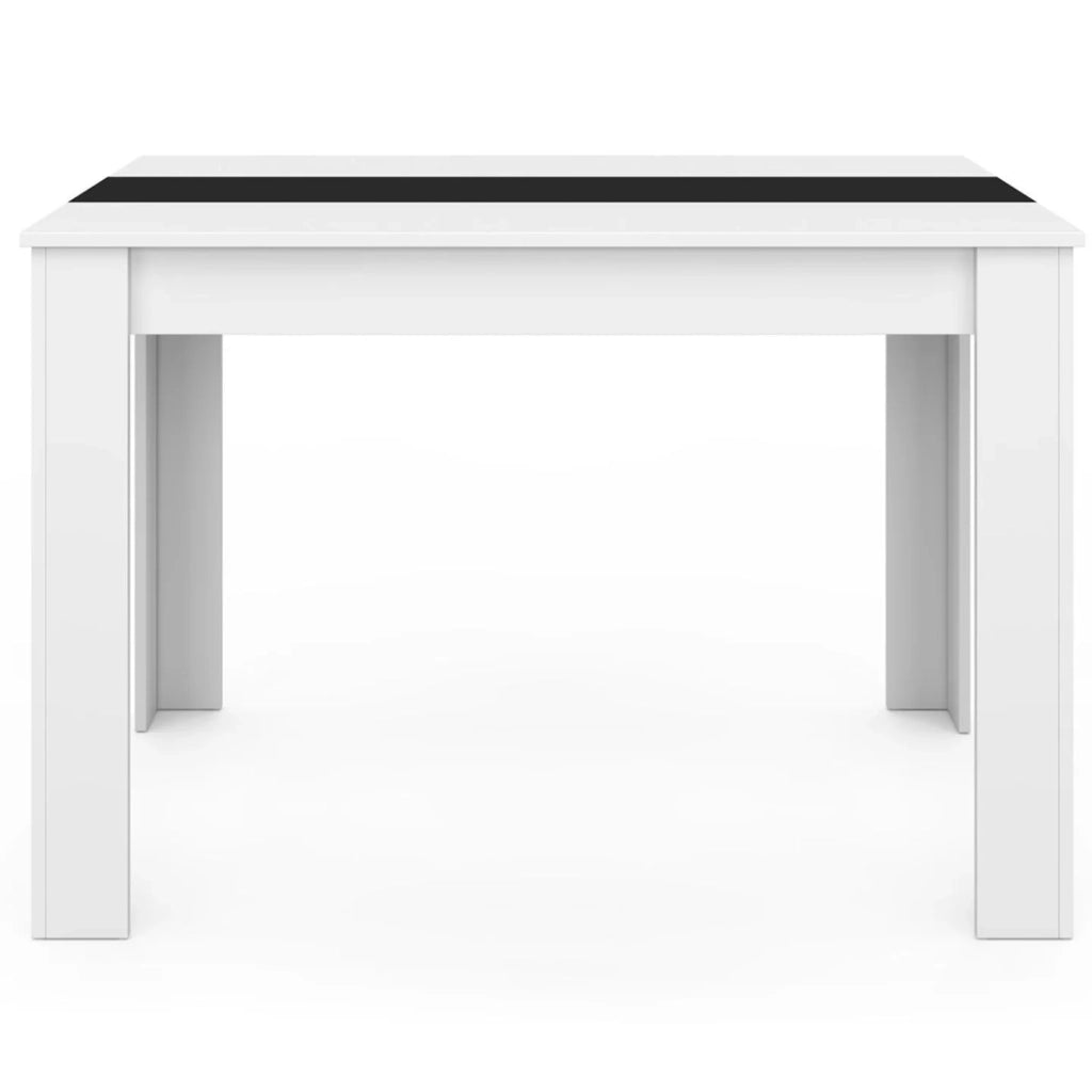 IDMarket - ROZY Tavolo da pranzo rettangolare per 4 persone bianco e nero 110 cm