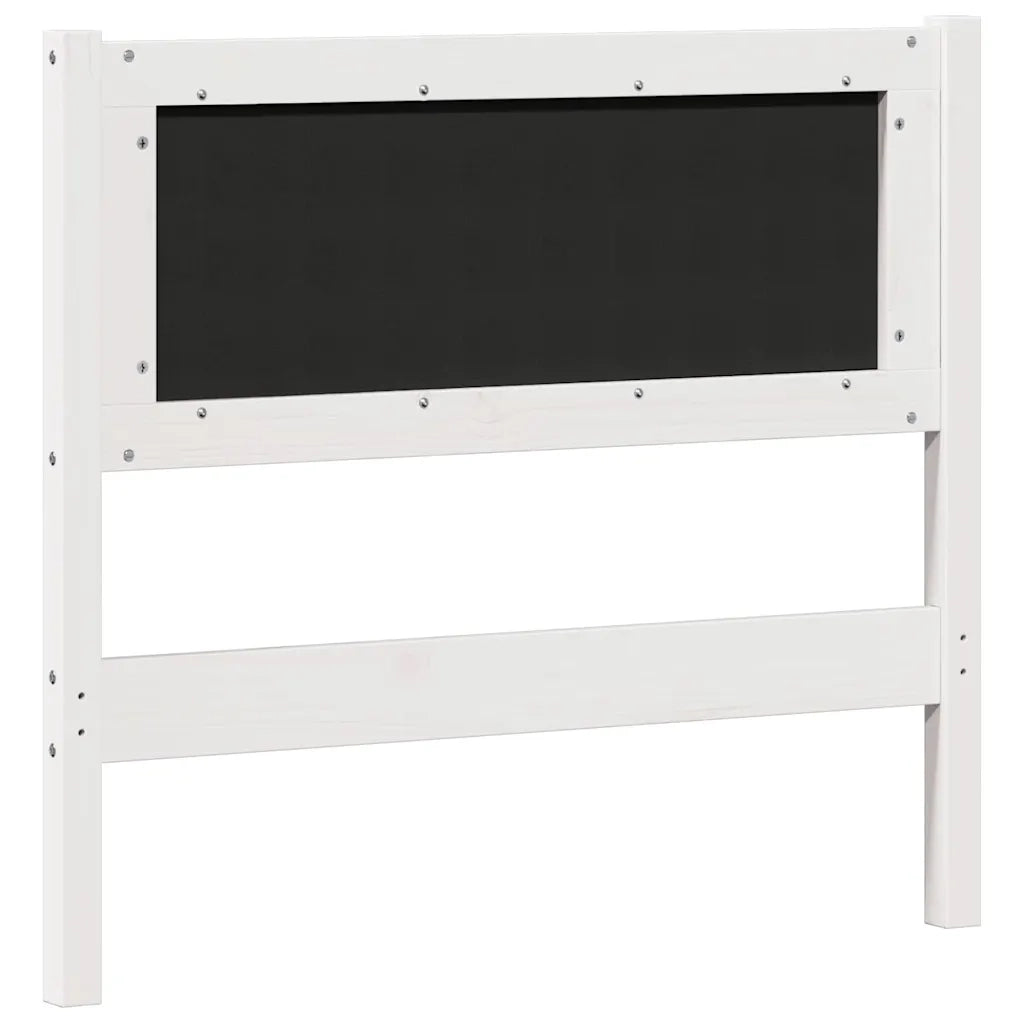 Testiera Bianco e grigio chiaro 90 cm Legno di pino massello 879033