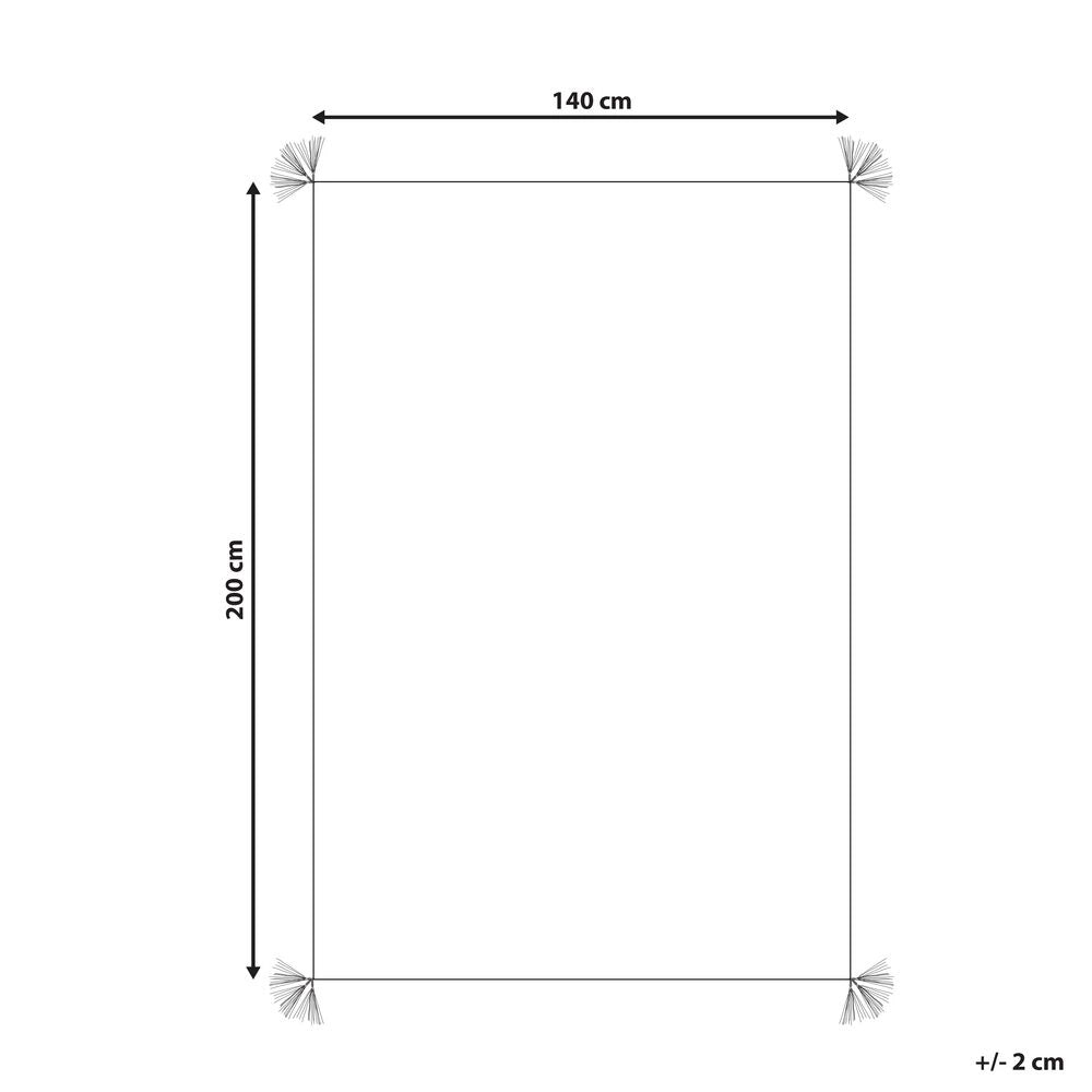 Tappeto tappetino Shaggy Cotone Bianco 140 x 200 cm Motivo Geometrico Multicolore