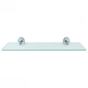 Trade Shop - Mensola In Vetro Bagno Con Reggimensola Acciaio Cromato Fissaggio A Parete 52002 -
