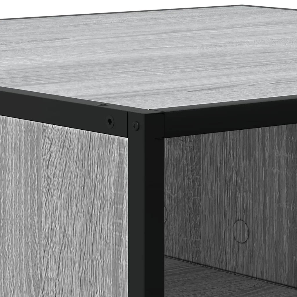 Tavolino da salotto | Tavolino da caff¨¨ | Tavolino da Soggiorno Grigio Sonoma 80x80x30 cm in Truciolato e Metallo