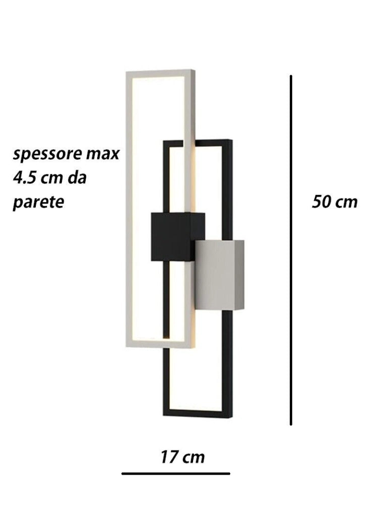 Applique Lampada da parete per interni luce muro a LED 23W moderna dimmerabile con telecomando cambia 3 tonalita luce bianca