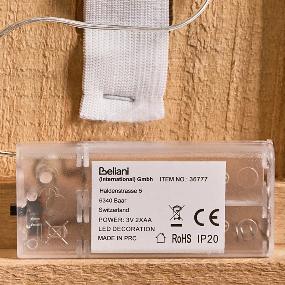 Lampada decorativa natalizia a LED in legno di abete marrone chiaro, realizzata a mano in stile tradizionale