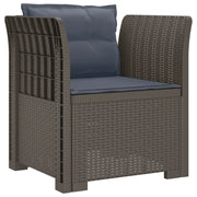 Poltrona a 1 Posto con Cuscini Aspetto Rattan PP Grigio Chiaro 8011883