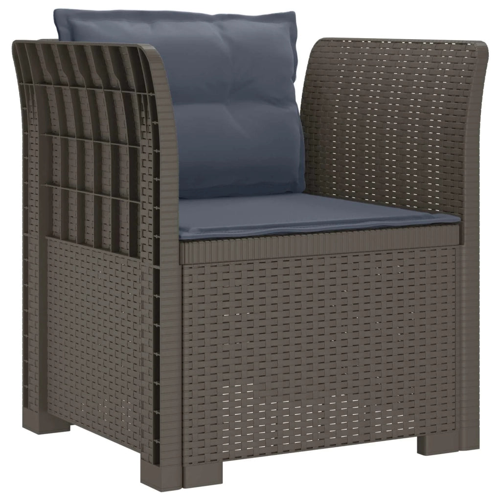Poltrona a 1 Posto con Cuscini Aspetto Rattan PP Grigio Chiaro 8011883