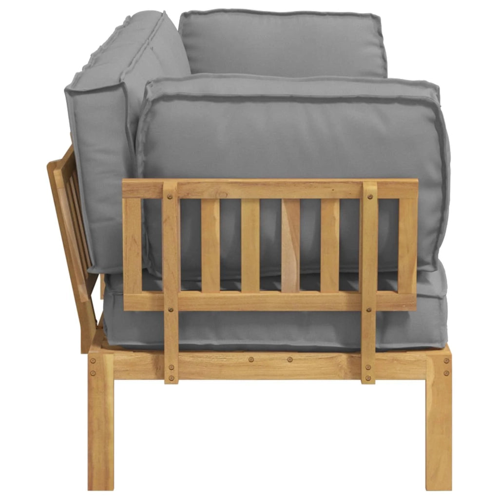 Set di divani con cuscino 2 pcs Grigio Legno di Acacia Massello 3418355