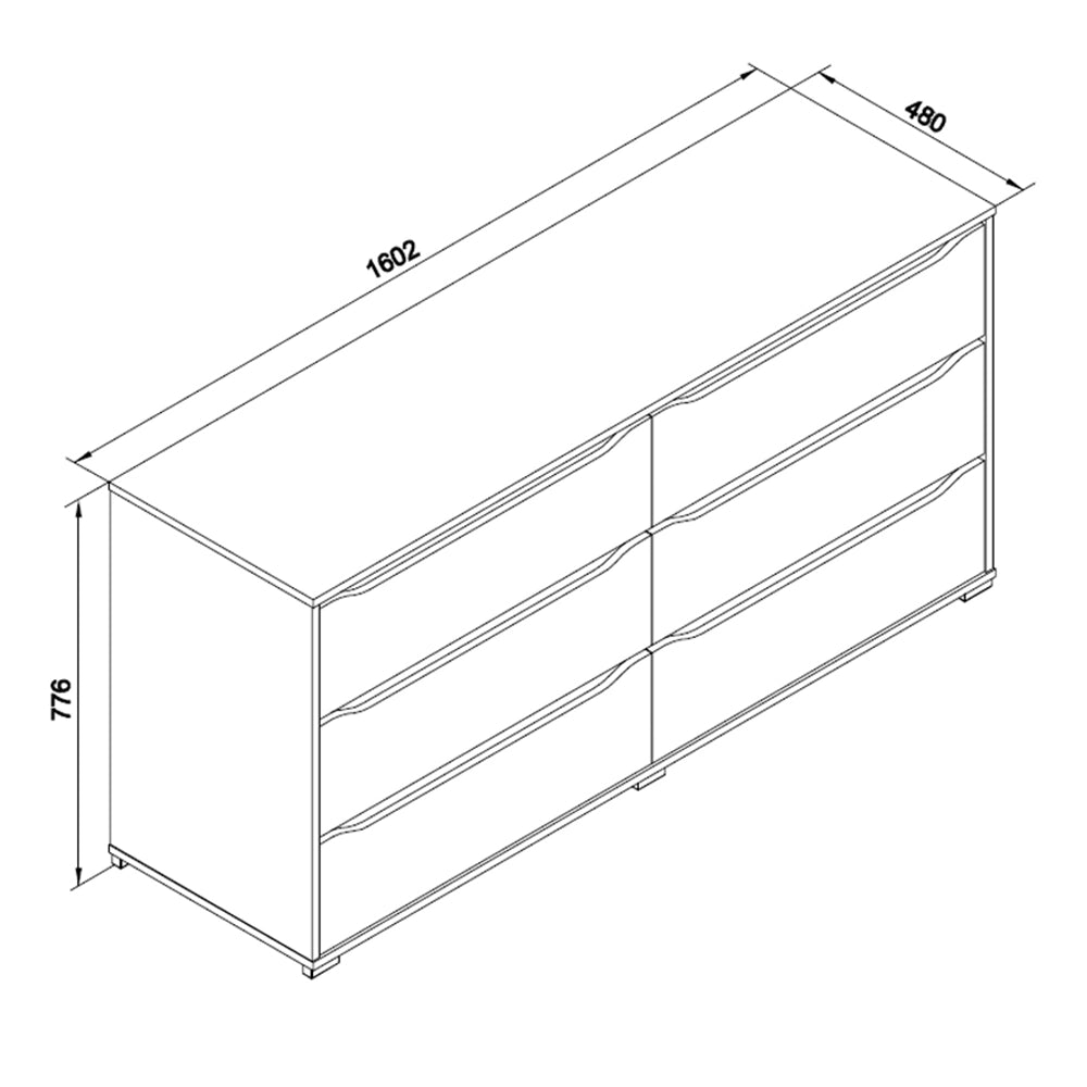 Vicco Cassettiera per camera da letto Bianco 48 x 77.6 cm