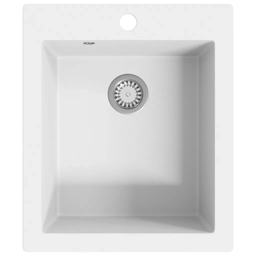 Lavandino Cucina Granito 1 Lavello ad Incasso Bianco CFW2924247