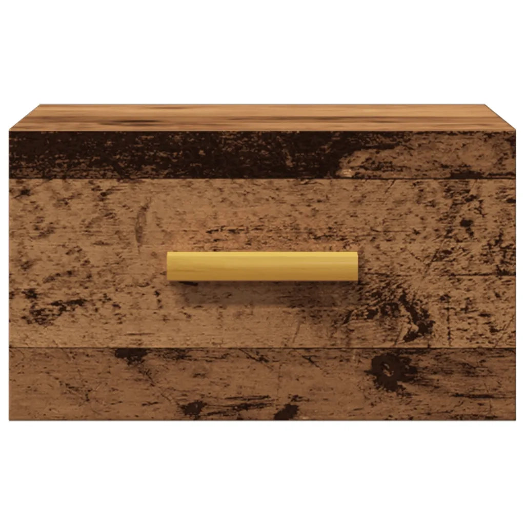 Comodino | Armadio da Notte | Mobiletto da notte a Muro Legno Antico 35x35x20 cm