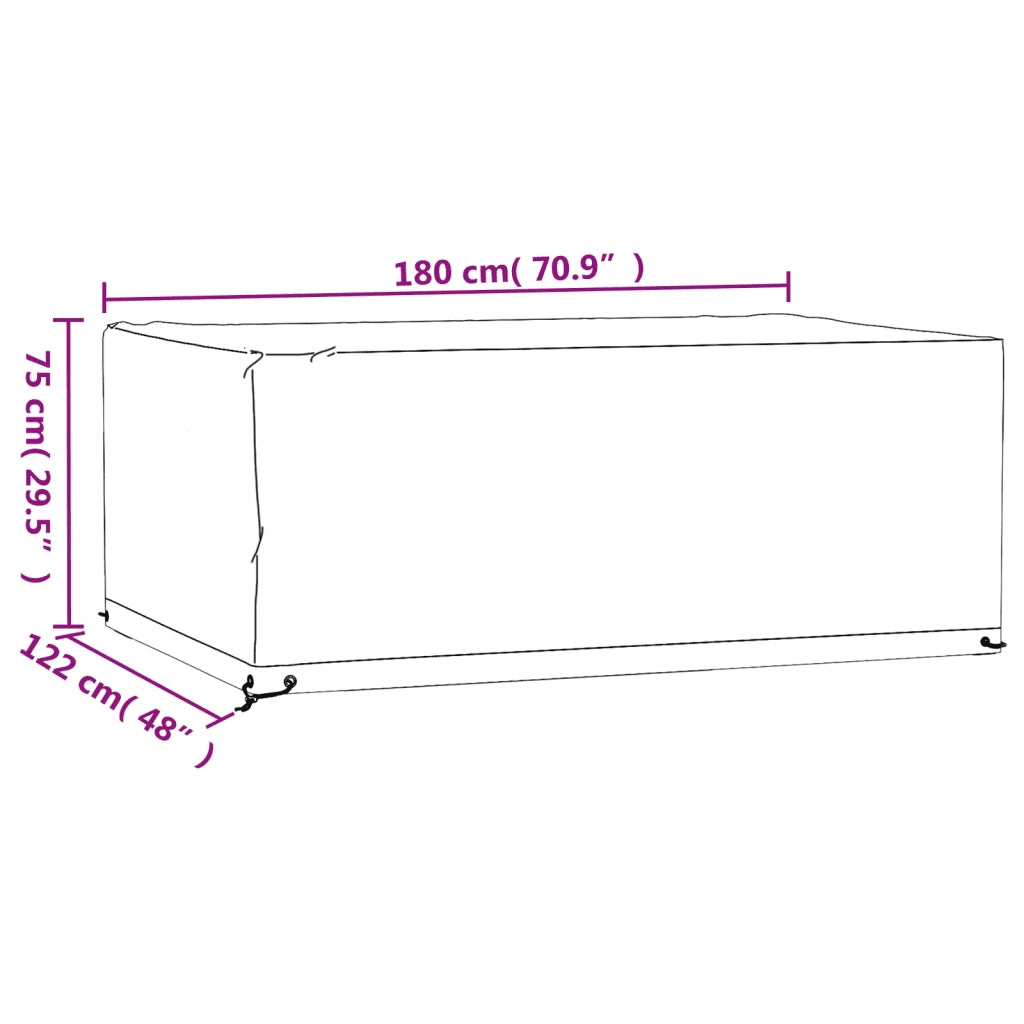 Copri Mobili Giardino | Telone per mobili da esterni 2 pz 8 Occhielli 180x122x75cm Rettangolare