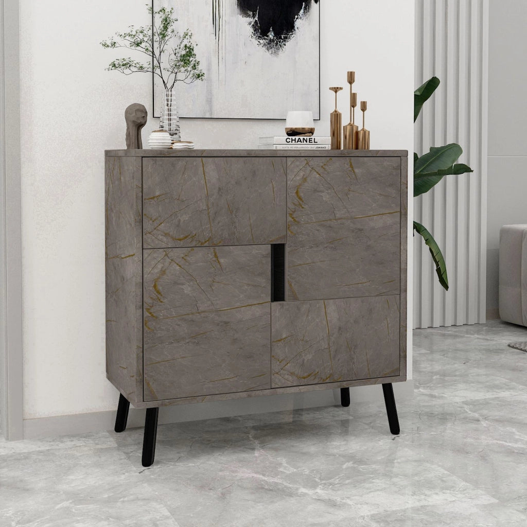Mobile multiuso in legno "Darien" - 76,5 x 35 x 79,5 cm - Marmo