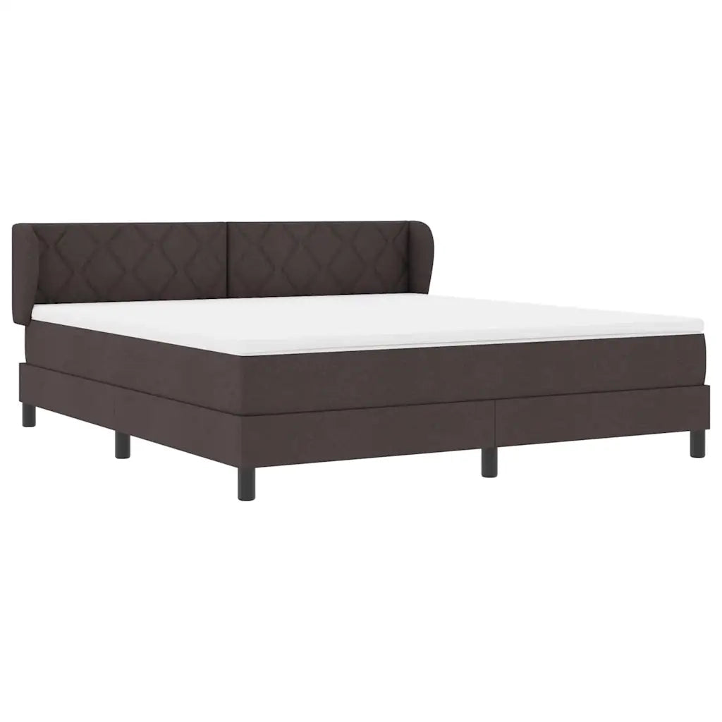 Letto a molle con materasso Marrone Scuro 180 x 200 cm Tessuto 3340104