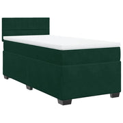 Letto singolo | Letto per adulti | Giroletto a Molle con Materasso Verde Scuro 80x200 cm Velluto