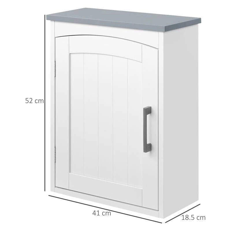 MOBILE BAGNO A UN'ANTA CON MENSOLA REGOLABILE 41X18.5X52CM BIANCO E GRIGIO