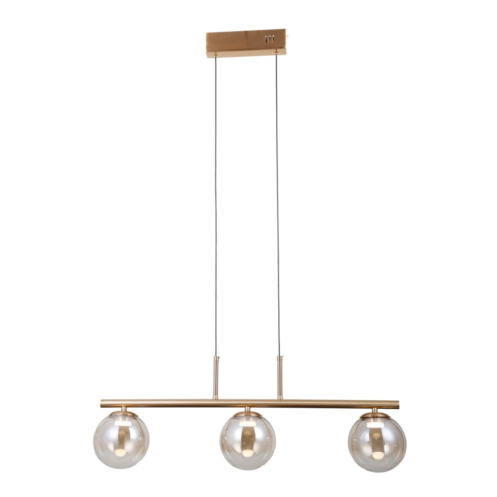 Lampada a sospensione Velada oro vetro ambra LED 15W Italux