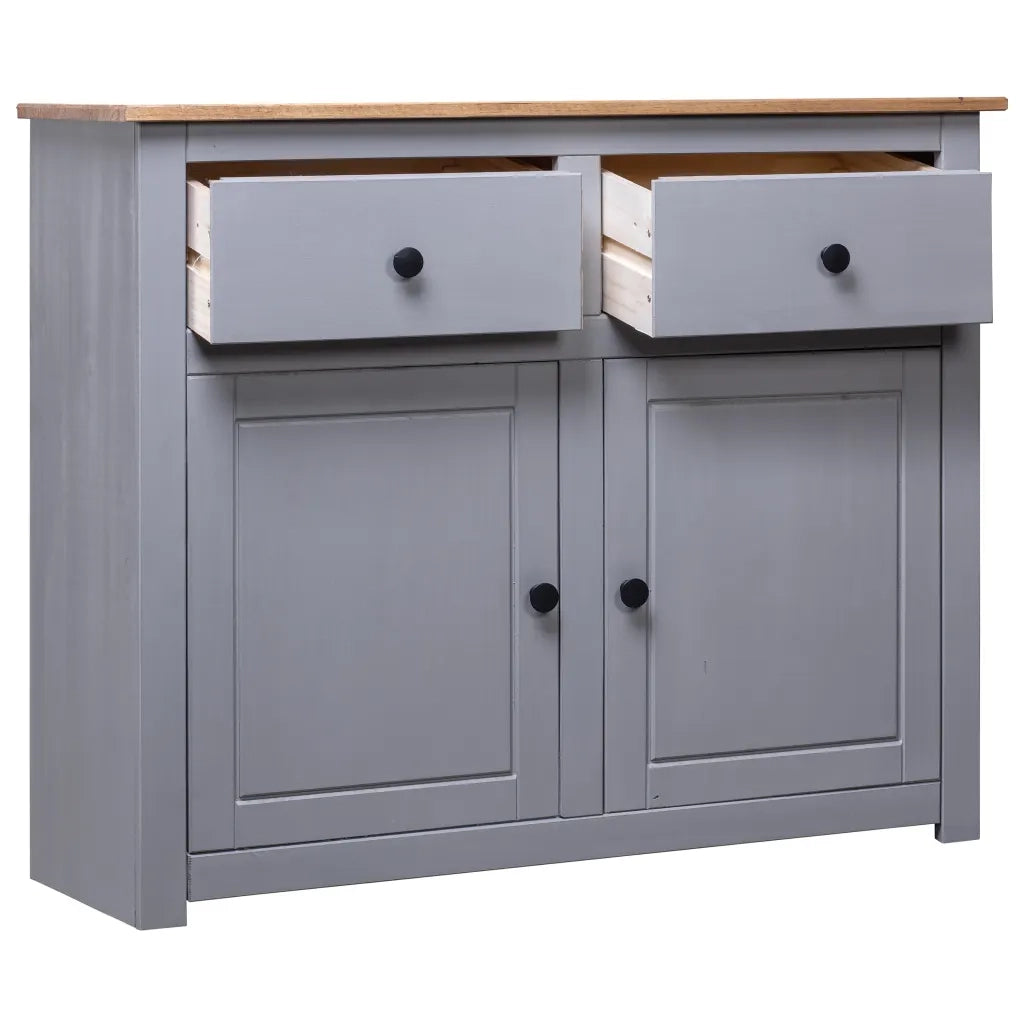 Credenza | Madia | Buffet da pranzo | Armadio da pranzo Grigia 93x40x80 cm in Legno Massello di Pino Panama