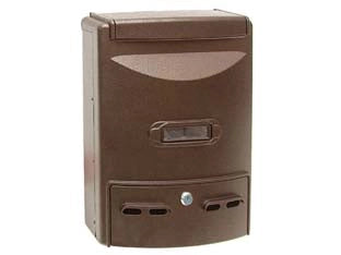 CASSETTA POSTALE IN ALLUMINIO PORTARIVISTE PER ESTERNI EUROPA BRONZO  cm.28,5x10x38h. colore bronzo    QUALITY
