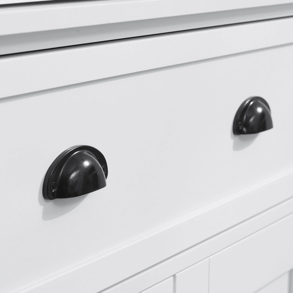 EasyComfort Mobile Cucina con Armadietto Superiore e Inferiore e Cassetto Centrale in Legno, 76x40.5x184 cm, Bianco