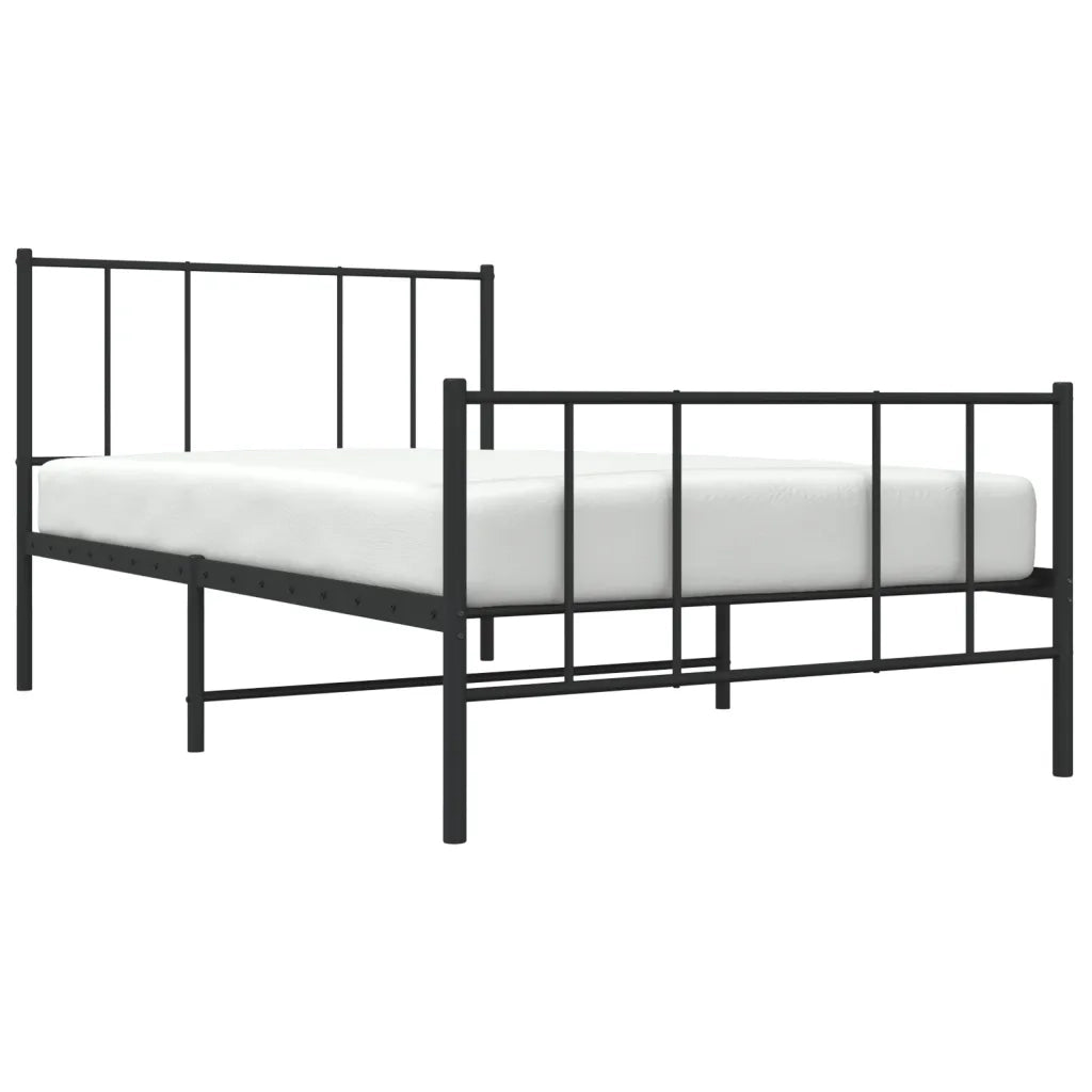 Giroletto con Testiera e Pediera Metallo Nero 107x203 cm