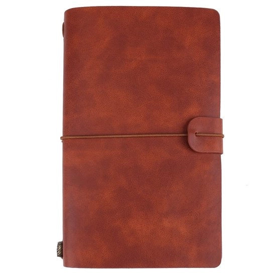 Libretto di viaggio A6 - Stile vintage - Pelle PU - Riscrivibile - Diario di viaggio - Stile antico - Pagine interne di alta qualità