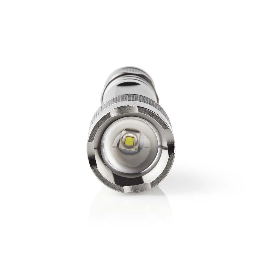 Torcia LED 3W 150lm IPX5 Portata 120m Alluminio Grigio Nedis