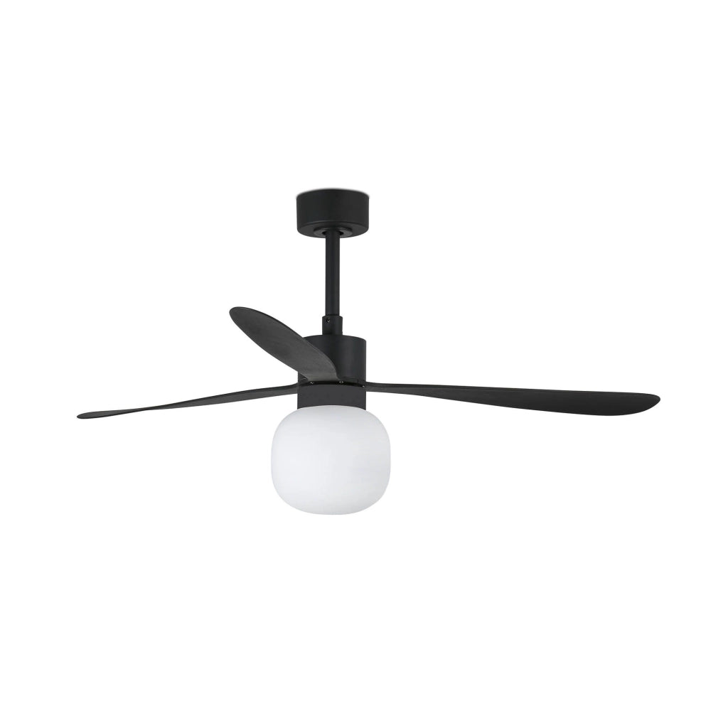 FARO Ventilatore a soffitto Amelia ø1320 Nero Opaco in Acciaio motore DC 6 velocita funzione inversa per soffitti inclinati FARO-337612W