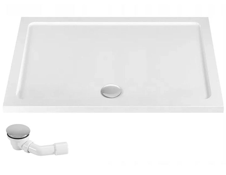 Piatto Doccia Acrilico Rea Savoy White 80x100 Copertura oro spazzolato