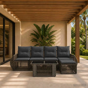 Set Divano da Giardino 6 pz Grigio e Grigio Scuro polyrattan 3436937