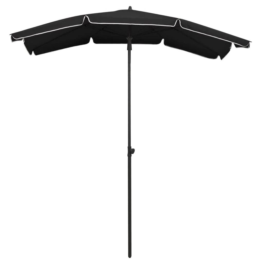 Ombrellone da giardino con palo 200 x 130 cm nero 02_0008318