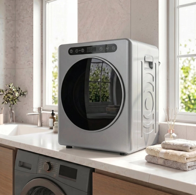 Asciugatrice a espulsione 5 kg 1000 W compatta con timer e cestello inox