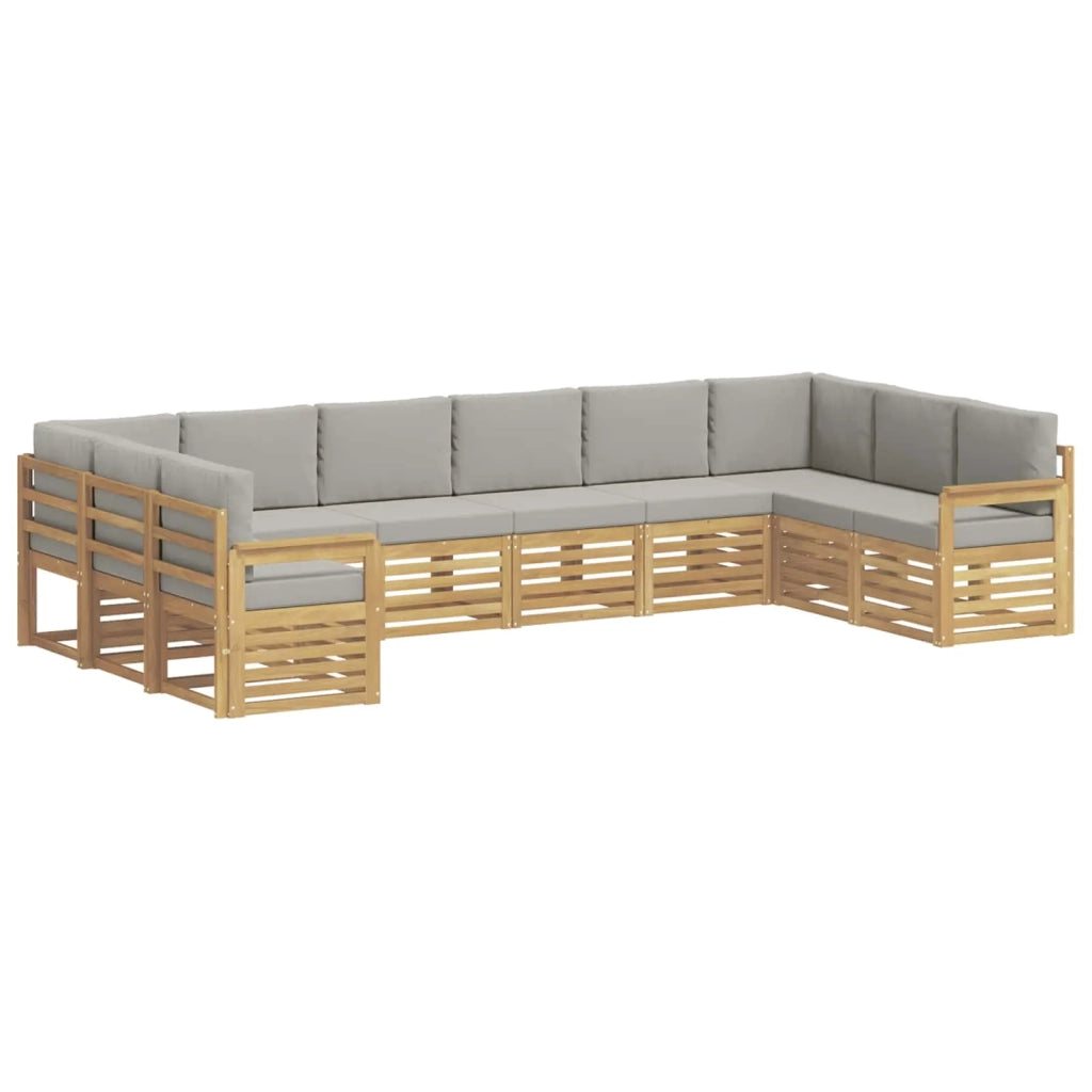 Set di divani da esterno 7 pcs Bianco e Grigio Chiaro