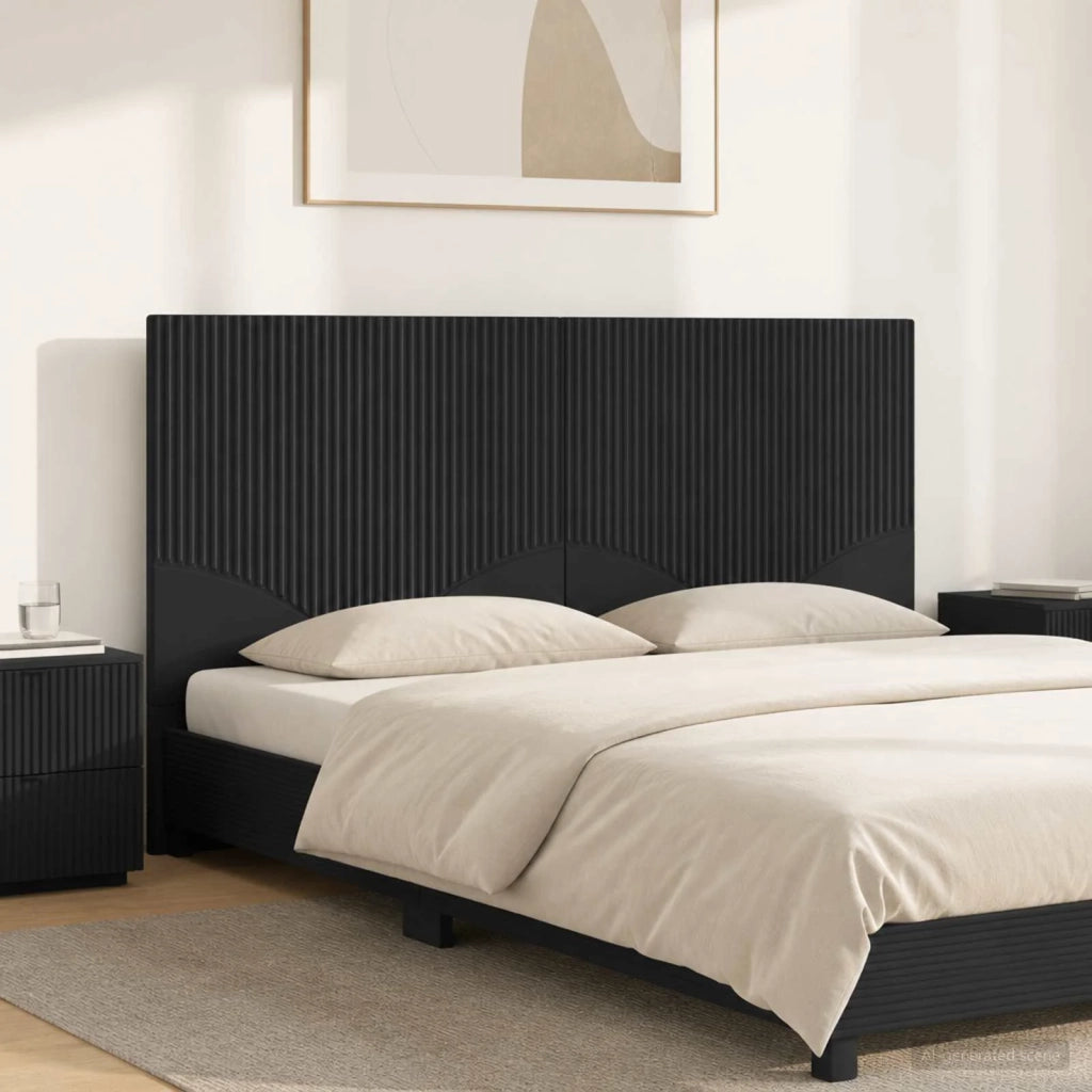 Testiera da Muro HOORN Nero Legno ingegnerizzato 897406