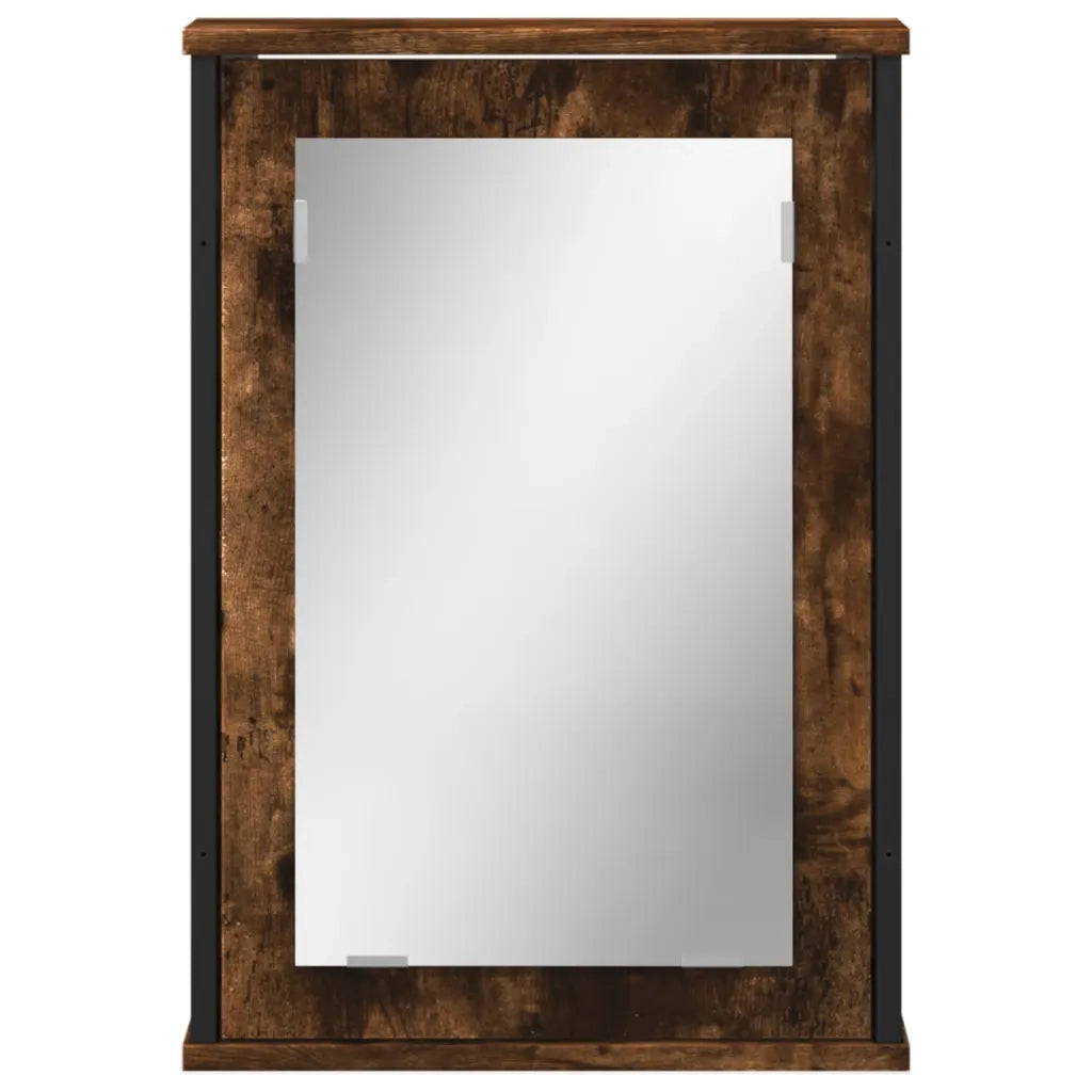Mobile Bagno Specchio Rovere Fumo 42x12x60 cm Legno Multistrato 842433