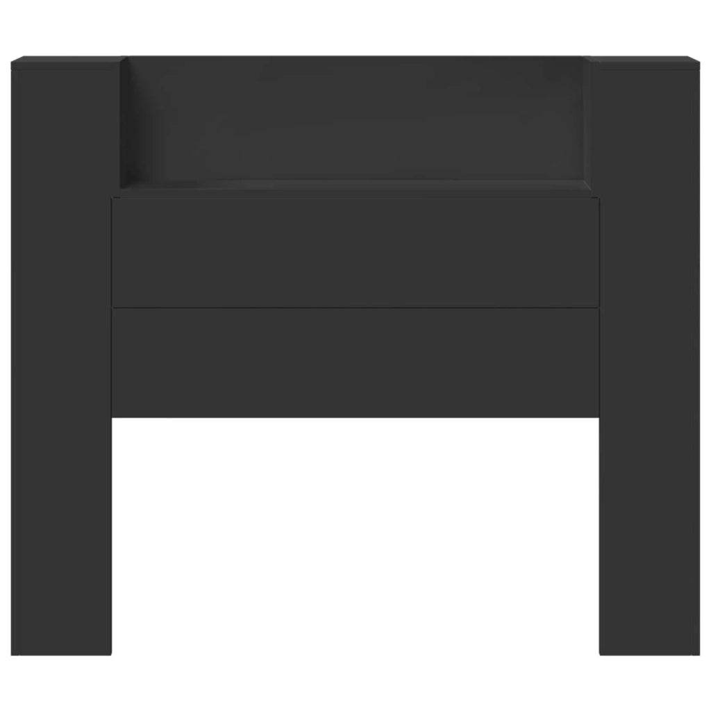 Testiera-Testata-Testiera Decorativa Nero 120 x 16,5 x 103,5 cm Legno multistrato
