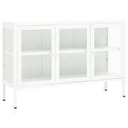 Credenza | Madia | Buffet da pranzo | Armadio da pranzo Bianca 105x35x70 cm in Acciaio e Vetro