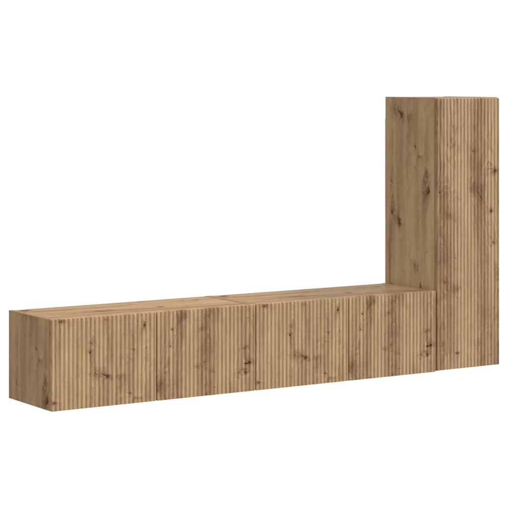 Set mobile TV 3 pcs Rovere artigianale Legno multistrato