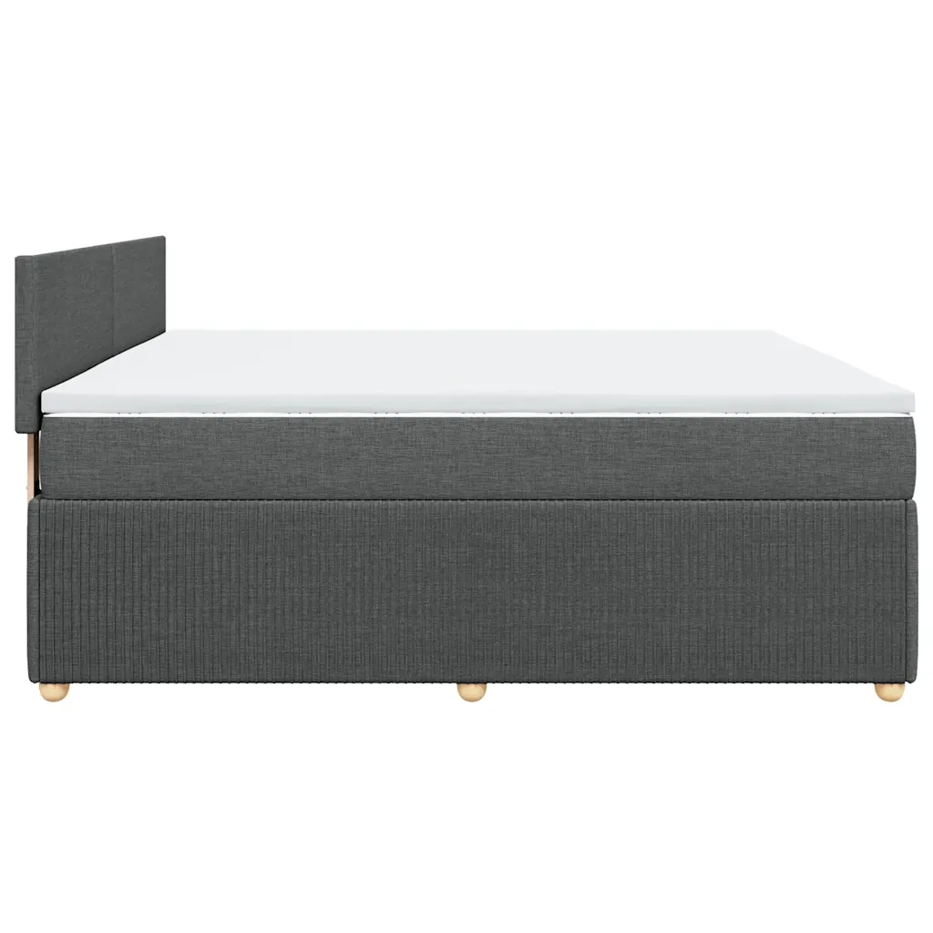 Giroletto a Molle con Materasso Grigio Scuro 180x200 cm Tessuto