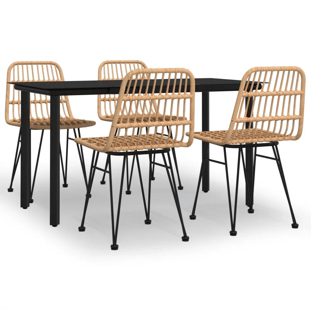 Set da Pranzo da Giardino 5 pz in Polyrattan cod mxl 35757