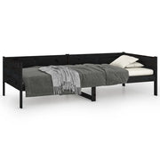 Letto singolo | Letto per adulti | Dormeuse Nera in Legno Massello di Pino 90x190 cm