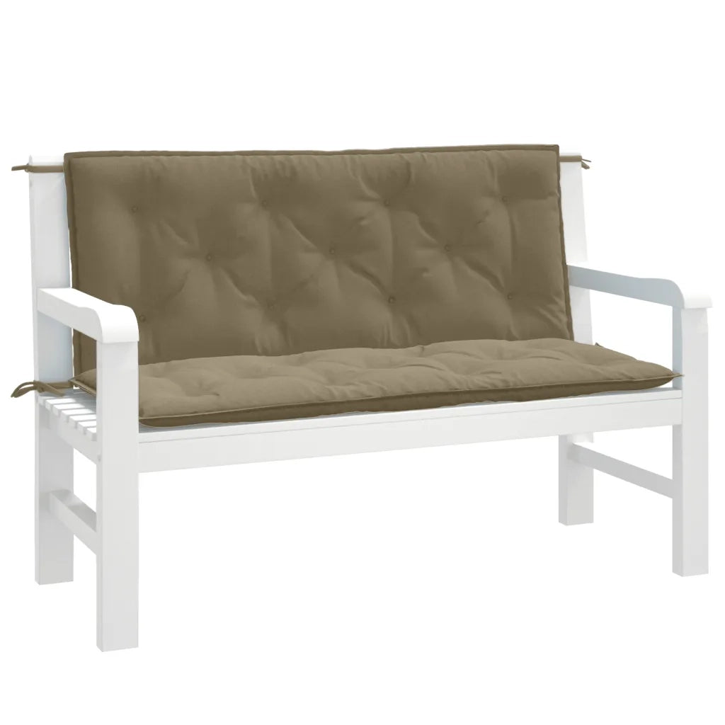 Cuscini Panca Giardino 2pz Tortora Mélange 120x50x7 cm Tessuto 4002605