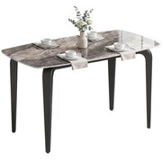 Tavolo 4 Persone. 130x70 cm. Moderno con Piano in Pietra Sinterizzata. Marrone
