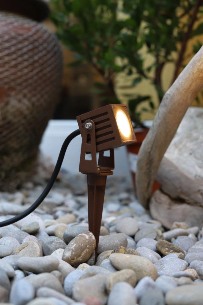 Zas Proiettore LED da Esterno Mini Tondo 3W 2200K Nero Opaco IP65 - Soluzione di Illuminazione Architetturale per Giardini, Facciate e Spazi Outdoor