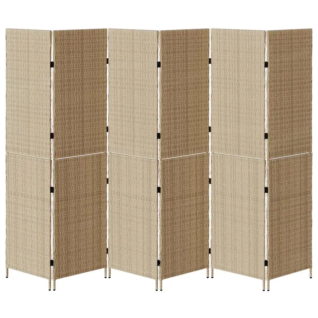 Divider per stanze | Paravento | Divisorio Ambienti Beige 292 x 180 cm polyrattan