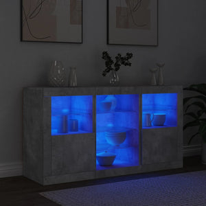 Credenza con Luci LED Grigio Cemento 123x37x67 cm 3209082